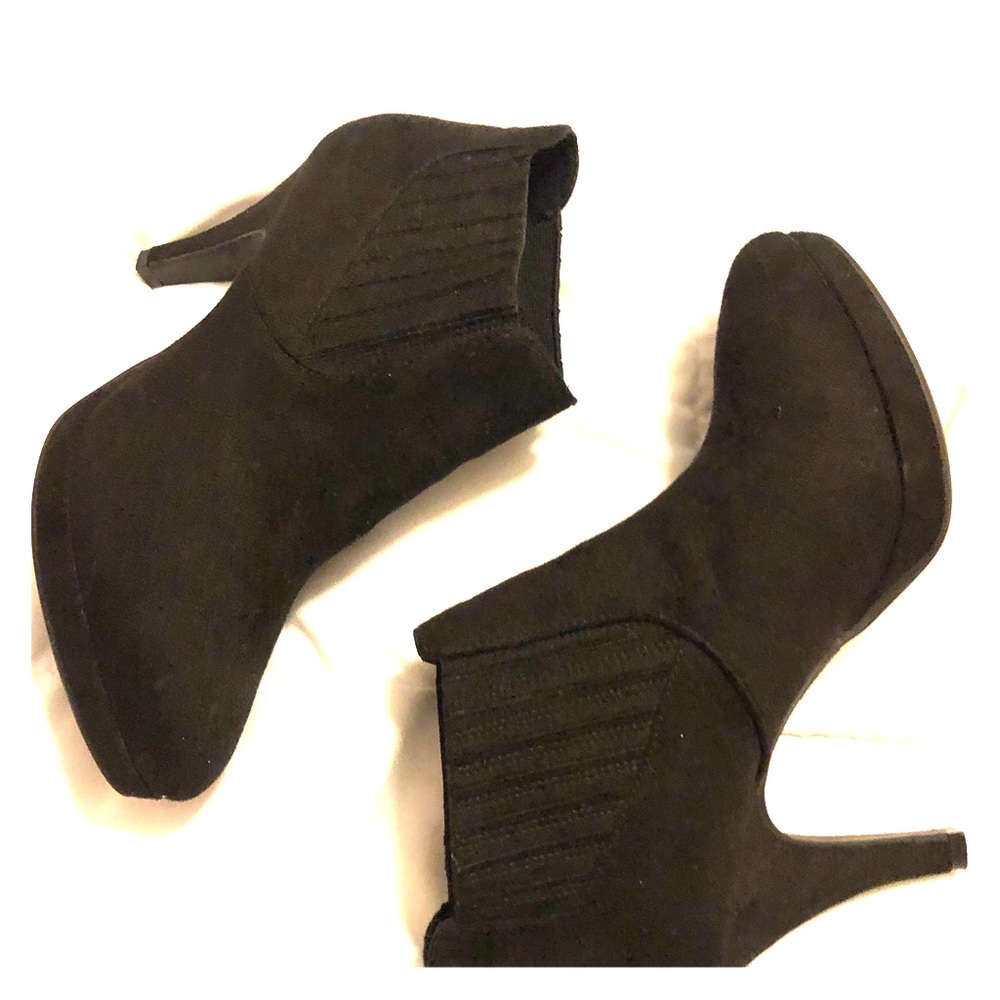 Black Suede Comfort Ankle Booties